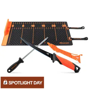 KastKing EZ Fillet Mat & Knife Set – Anti-Slip, Extra-Large Fish Cutting Board with Built-in Ruler, Sharp Knife Included, Easy Clean & Portable, Essential for Fishing Enthusiasts SummerVibes