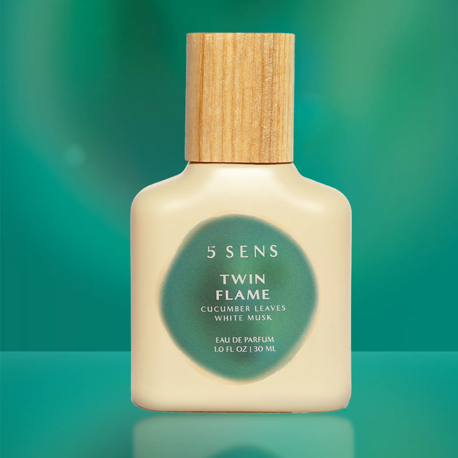 5 SENS Twin Flame Sandalwood Perfume | For the Connection You Can't Explain | Eau de Parfum 30mL & 10mL | Cucumber Leaves, Cardamom, Indian Sandalwood, White Musk | Long-Lasting Clean Vegan Fragrance