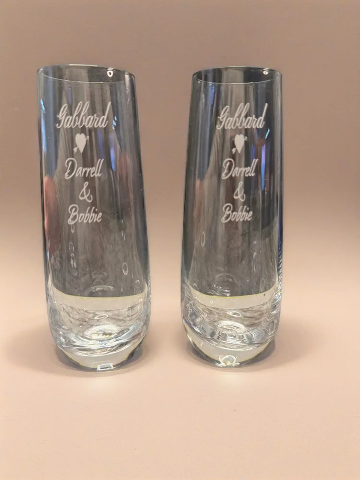 Set of 2 Personalized 8 oz Champagne Flutes Custom Engraved for Weddings Anniversaries and Special Occasions