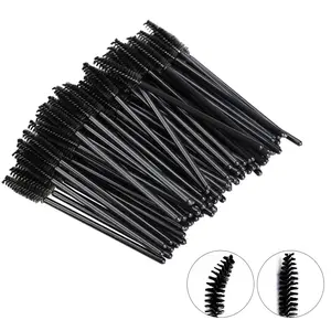 100 Pcs Disposable Eyelash Mascara Brushes for Eye Lashes Extension Eyebrow and Makeup Black Professional Finish Ideal for Beginners and Professionals