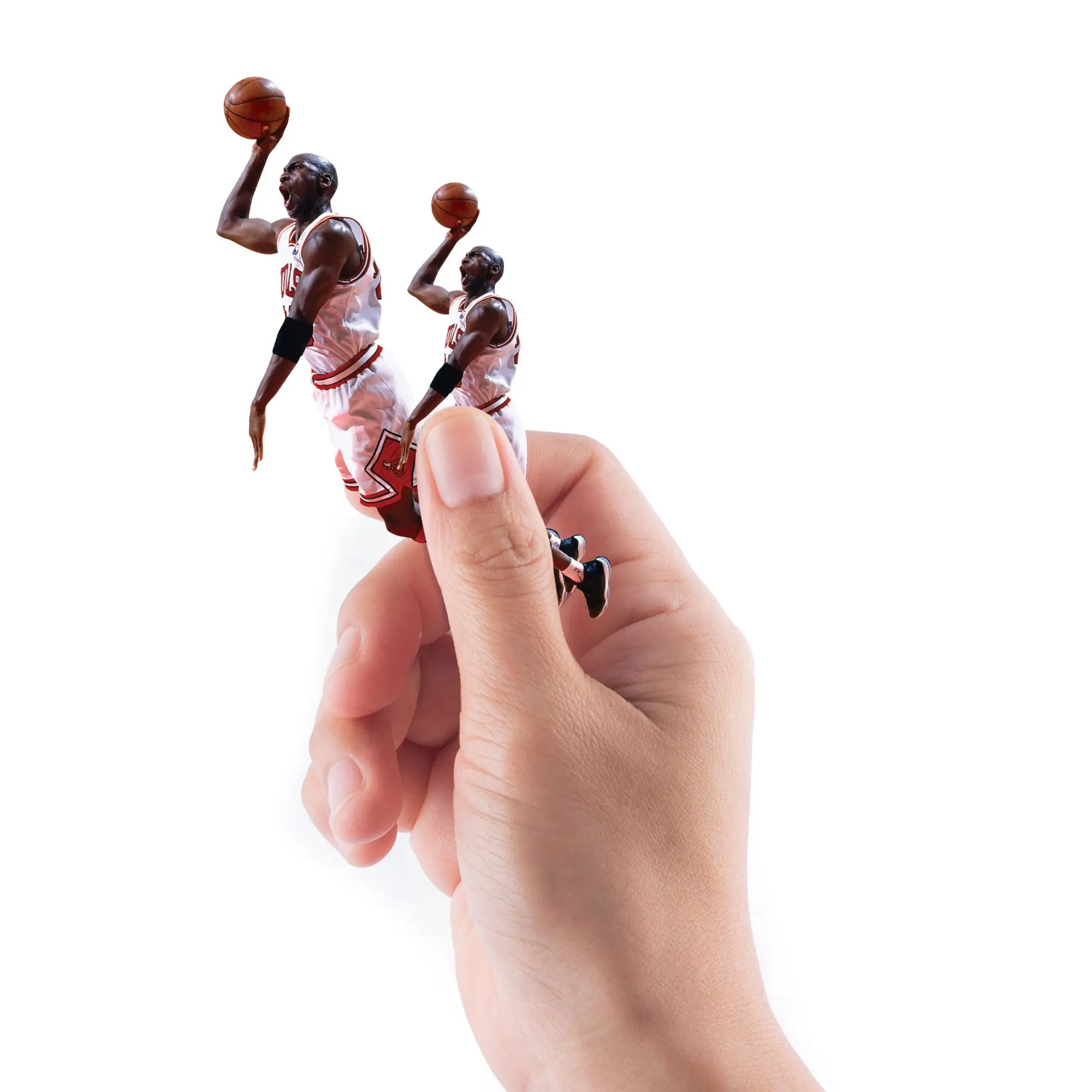 Officially Licensed NBA Removable Adhesive Sticker - Sheet of 5 Chicago Bulls Michael Jordan Hang Time MINIS Decorative Home Decor Sticker