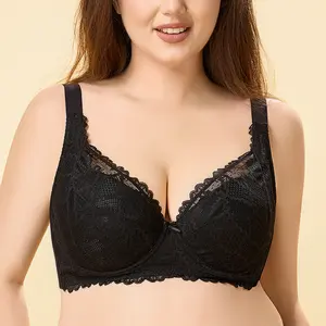 Elegant Top Up Bra for Women Lace Unlined Unpadded Plus Size Underwire Breast Collection Full Coverage Minimizer Bra Fallfreshness