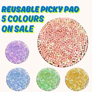 Reusable Color Bead Picky Pad – Remeltable hand Fidget Toy for 30+ Uses, Stress Relief for Skin Picking & Anxiety, Satisfies Picking & Digging Urges