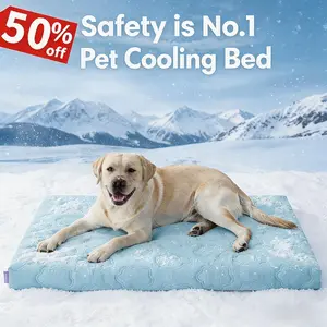 Lesure Cooling Orthopedic Dog Thick Mat – Q-Max>0.5 Cooling Mat with Washable Cover, Egg Crate Foam Non-Slip Bed for Extra Large Dogs