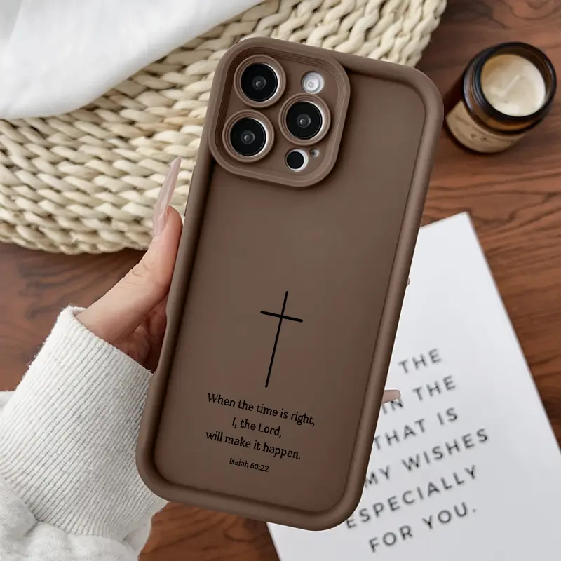 Compatible for iPhone11/12/13/14/15/16/17/promax/x/xs/xr/xsmax Case Isaiah 60 22 Cross Quote Soft TPU Shockproof Protective CASE, Cover, Accessories, Smartphone