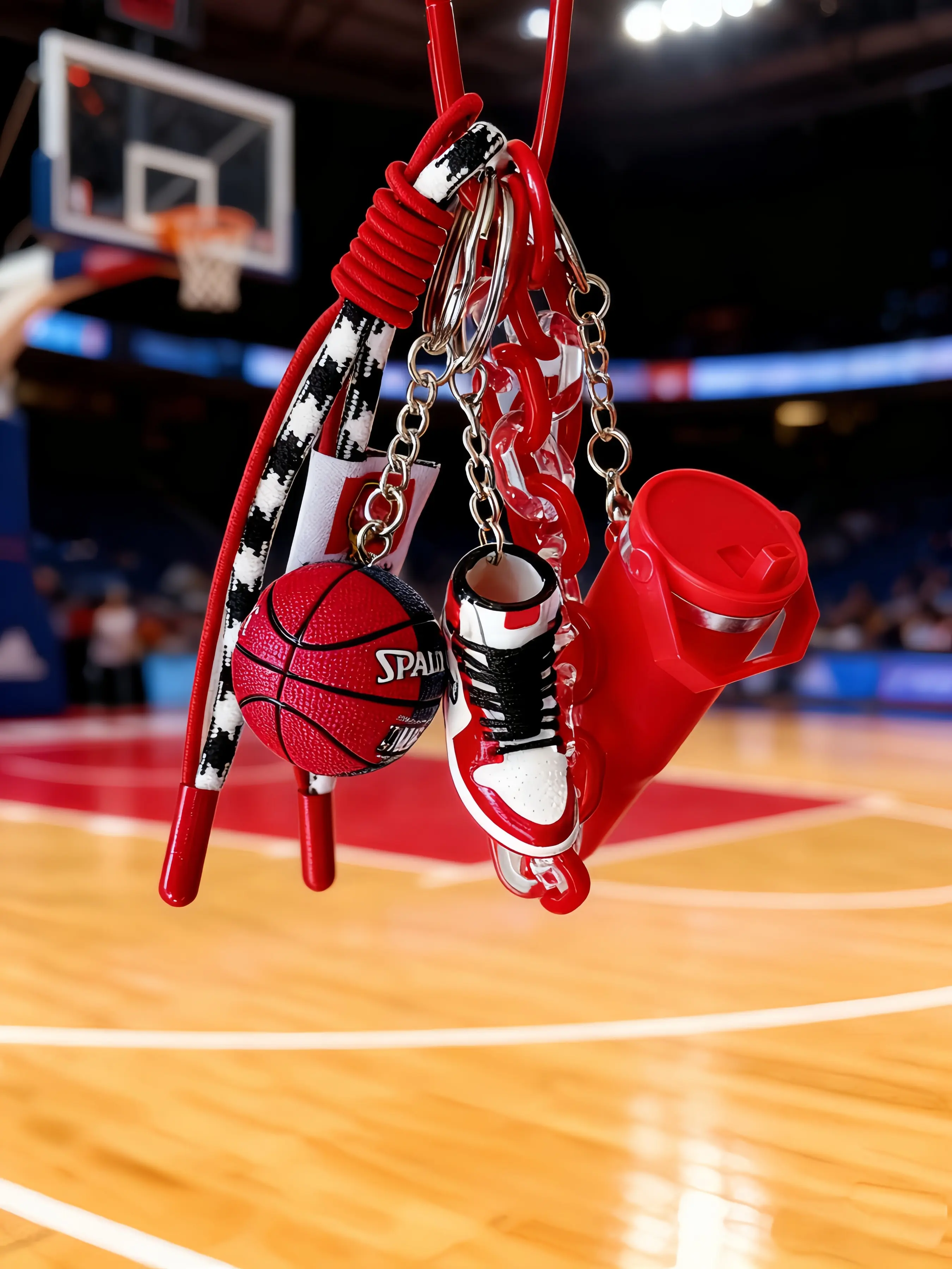 Basketball Theme Bag Charm, Sports Hanging Decor, Basketball Peripheral Accessory, Street Style, All Seasons, Plain Pattern, Bag Charm Keychain, Trendy Bag Charms