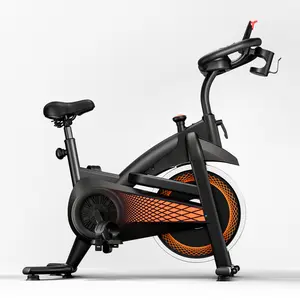 SAVEYOUR  Adjustable Resistance Comfort Seat Indoor Exercise Bike, Adjustable Stationary Cycling Bike, Home Fitness Cardio Bike, Orange