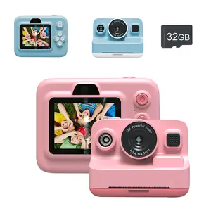 Kids Instant Print Camera, Compact Portable Digital Photo Printer, Halloween Party Gift Toy for Girls Boys, Lithium Ion Battery, 10g