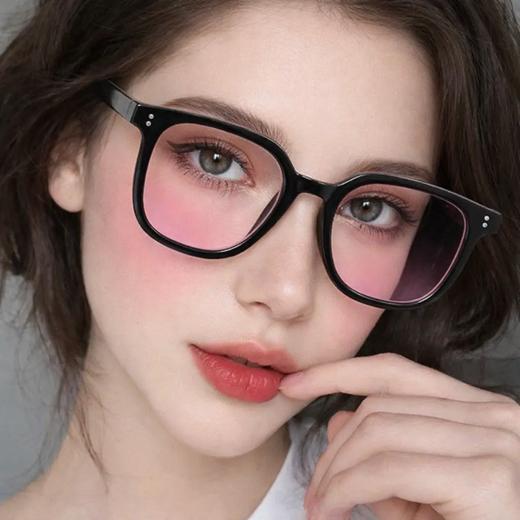 2-Pack Blush Tint Pink Gradient Skin-Brightening Fashionable Sunglasses, Modern Trendy Stylish Shades for Daily Commute Aesthetic No-Makeup Sports Eyewear