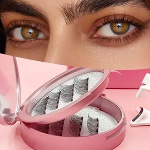 2 pairs magneticeyelashes,  with four magnets for strong magnetic force, natural thickening, and enlarged eyes that can be reused Makeup Cosmetic