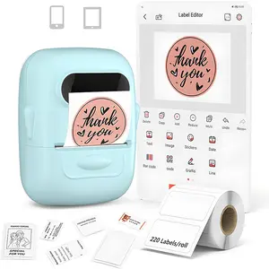 Label Maker, label printer, portable wireless printer, Bluetooth supported, suitable as a Valentine's Day gift for loved ones and partners, Super Bowl