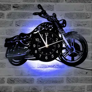Motorcycle Design Wall Clock without Battery, 1 Count Creative Wall Clock, Decorative Wall Clock for Home Living Room Bedroom, Home Decor, Room Decor, Led Display Clock