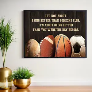Room Decor 1pc Inspirational Sports Quote Canvas Print, Motivational Wall Art Decor, Unframed 30.48x40.64 cm Poster for Home, Bedroom, Living Room, Office