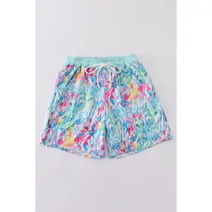 Mint rainbow splash dad swim trunks