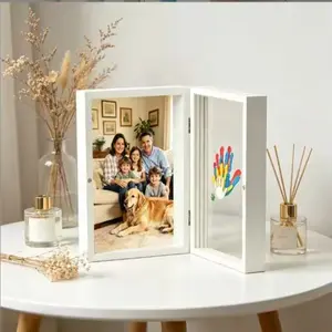 1pcs DIY Handprint Photo Frame, Multi-Functional Family Memorial Frame, Desktop Decor, Gift for New Parents, Grandparents, Special Occasions