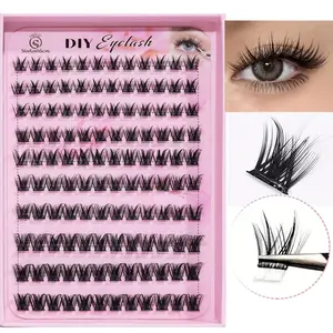 10 rows of self-adhesive eyelash clusters: DIY eyelash set, curl 0.07C, length 10-16mm, 120 pieces - no glue required, self-adhesive, glue free fake Eyelash Extensions