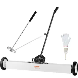 【DealsForYouDays】VEVOR 36-Inch Magnetic Sweeper with Wheels,  , 55 lbs Capacity, with Telescoping Magnetic Pickup Tool, Adjustable Handle, Magnetic Pickup Sweeper to Pick Up Nails and Screws, for Workshop, Garage, Yard