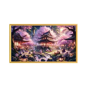 Full Embroidery Eco-cotton Thread 11CT Printed Shrine Cross Stitch Kit 70x40cm