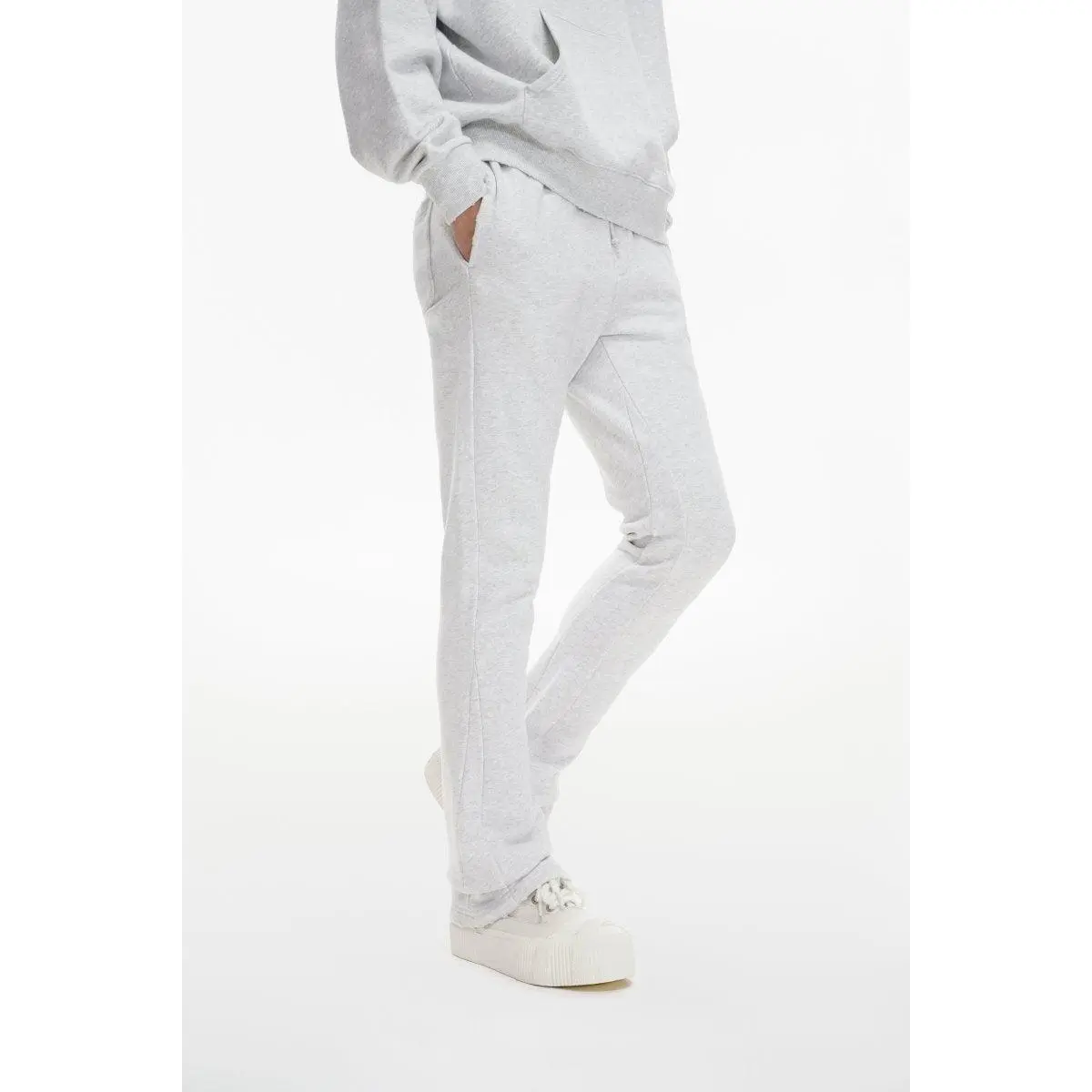 Men's Stacked Fleece Pants - Light Grey Streetwear Joggers in 100% Cotton with a Soft Texture and Slim-Relaxed Draping Fit, Casual Comfy Trouser, Jogger Pants, Sporty Chic, Fabric, Drape, Matching, Menswear, Sneakers, Men's Stuff