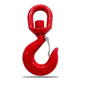7 Ton Heavy Duty Swivel Hook, 360  Crane Swivel Lifting Hook with Safety Latch, 15400 lbs Rotating Hoist Hooks Swivel Eye Sling Hook, Universal G80 Swivel Chain Hooks for Lifting Chains