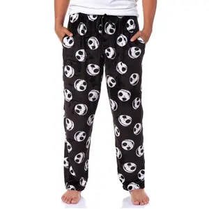 Disney Nightmare Before Christmas Jack Skellington AOP Design Adult Luxury Plush Lounge Sleep Pajama Pants