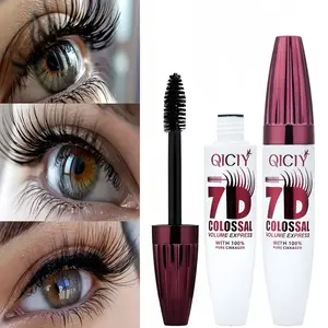 7D Waterproof Volume Mascara, Black Lengthening Thickening Softer Fuller Lashes Mascara, Long Lasting Natural Curling Lashes for Professional Eye Makeup, for Women and Girls