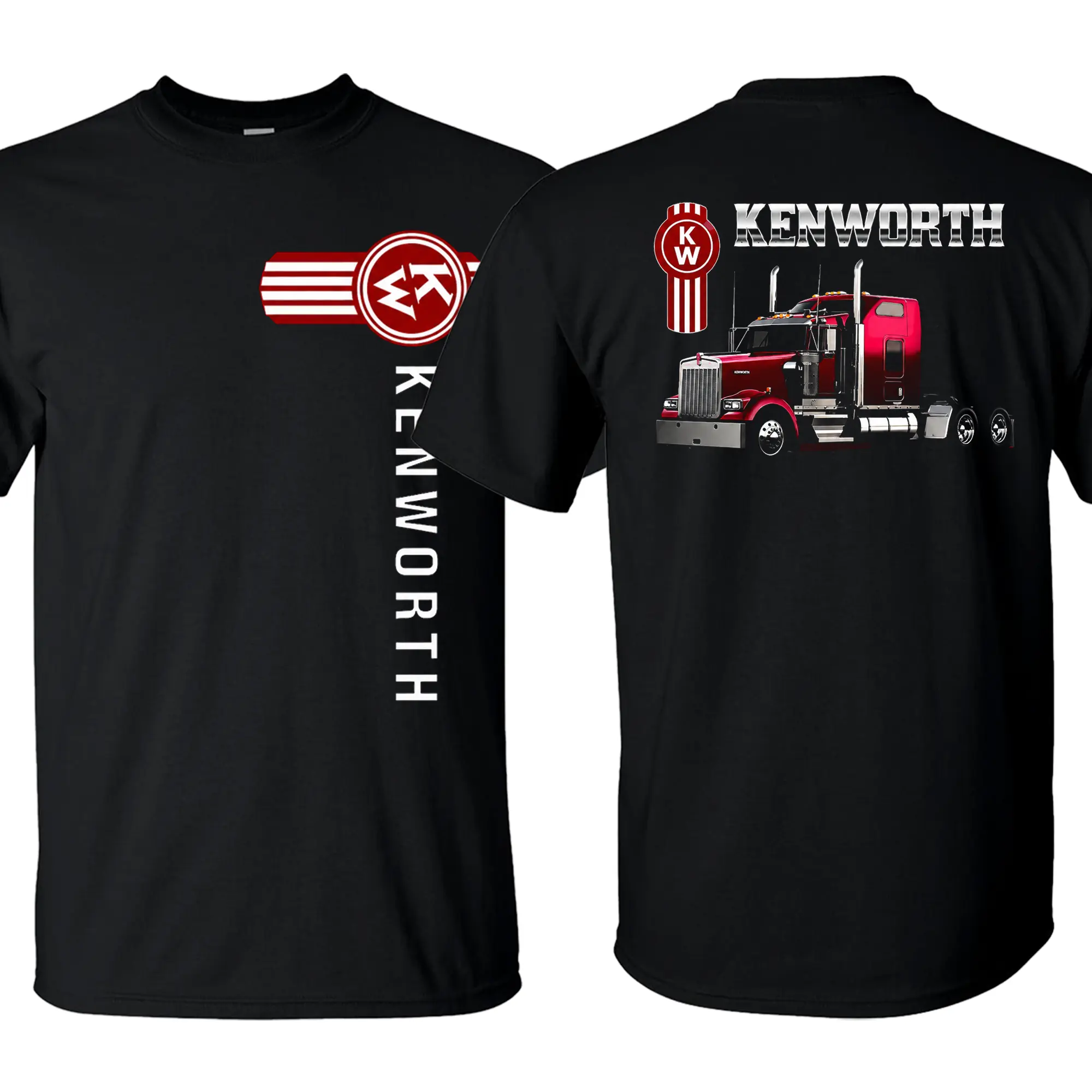 PC Kenworth Graphic T-Shirt – Trucker Life Red Semi Truck Tee, Truck Apparel, Highway Hauler Shirt, Gift for Truck Lovers, Unisex American Truck Outfit