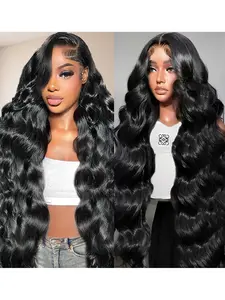 30 Inch Water Wave Lace Front Wig, Real Hair, 200 Density, 13x6 HD Lace, Pre Plucked Brazilian Virgin Hair, No Glue, Natural