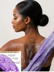 Exfoliating Net Sponge Ethically Sourced from Nigeria Hypoallergenic 100% Nylon 45 Inches Long Flexible Loofah for Travel Friendly Durable Shower Tool with Soft Knots for Rich Lather