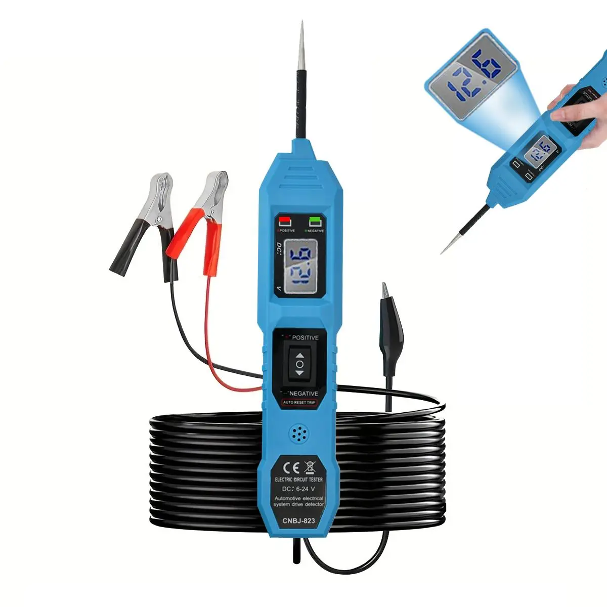 Portable Car Fuse Tester, ABS Digital Circuit Tester, Bidirectional Circuit Tester, Automotive Circuit Tester, Car Inspection Tools for Car, Truck, Motorcycle, Diagnostic Tool