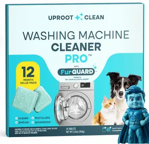 Uproot Clean Pet Home Washer Maintenance Tablets - Enzyme Deep Clean & Deodorizer (Includes Free Gifts) - Compatible with All Washers, Septic Safe