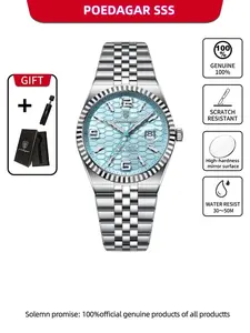 Poedagar original high-quality men's watch, waterproof, luminous, date, luxury, Analog Quartz Movement, stainless steel casual quartz watch, men's watch, Modern Fashionable Wristwatch, Business Fashion Watches