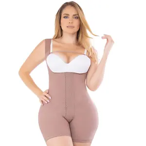 Faja Colombiana media pierna de alta compresión con broches y corrector de espalda - Delié Faja Colombiana Expanded Girdle - Black High Waist Butt Lifter Compression for Women - Sleeveless Braless Post-Surgical Girdle with 3 Levels of Hooks