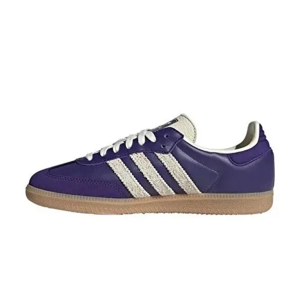 Adidas Samba OG Women's Casual Sneakers, Retro Collegiate Purple Suede Walking Shoes for Everyday Comfort
