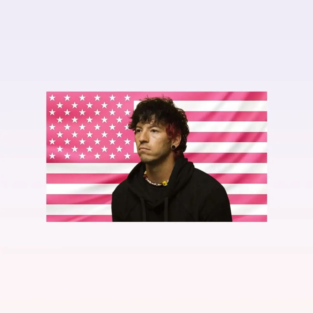 Josh Dun Pink American Flag Tapestry – Drummer Wall Art | Aesthetic Pink Flag | Music Fan Decor | Band Room Gift