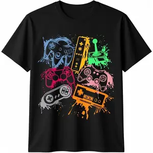 100% cotton Video Game Console Controllers Retro 80's 90's Arcade Gamer T-Shirt