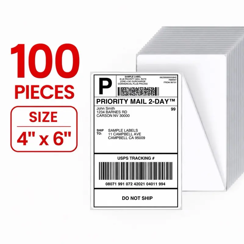 100 Thermal Shipping Labels 100 Thermal Shipping Labels