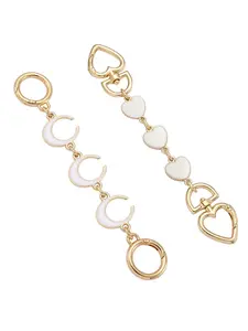 Heart & Moon Design Handbag Extension Chain, Adjustable Shoulder Strap Extender, Elegant Bag Accessory for Women & Girls, Bag Chains For Handbags