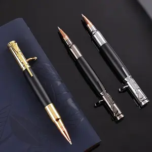 1Pc Personalised Bolts Bullet Pen, Durable Professional Ballpoint Pen, Office Stationery Supplies, Suitable for Travel, School, and Work, Creative Birthday Gift Idea - Stainless Steel Material