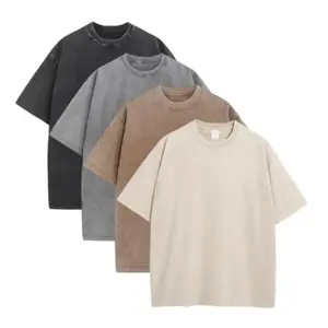 Unisex 4-Pack Oversized Acid Wash T-Shirts, Vintage Heavyweight Cotton Relaxed Baggy Tees, Soft Material Gym Workout Athletic Tops for Men & Women, T Shirts Women, Oversized T Shirts,summervibes