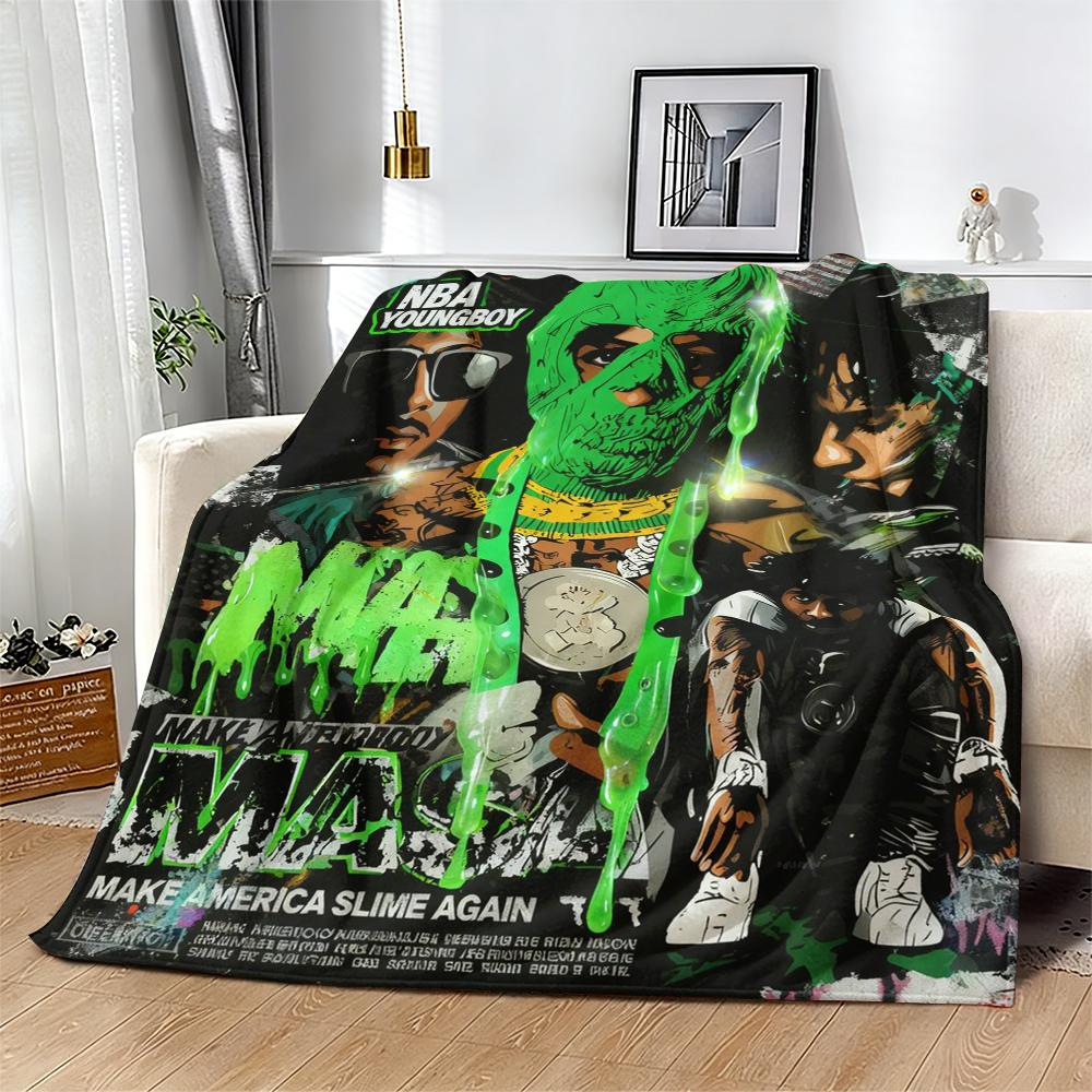 Countdown Sale! NBA YoungBoy MASA | Premium Flannel Throw Blanket | Make America Slime Again | Ultra-Soft & Cozy for Hip-Hop Fans Suitable for all four seasons A gift suitable for fans, friends and children and it can express deep love.