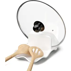 Spoon Rest for Stove Top, Ceramic Pot Lid Holder, Large Spoon Rests for Kitchen Counter, Spatula Rest & Kitchens Utensils Holder, Protects Stove Top and Countertops, Modern Kitchen Accessories