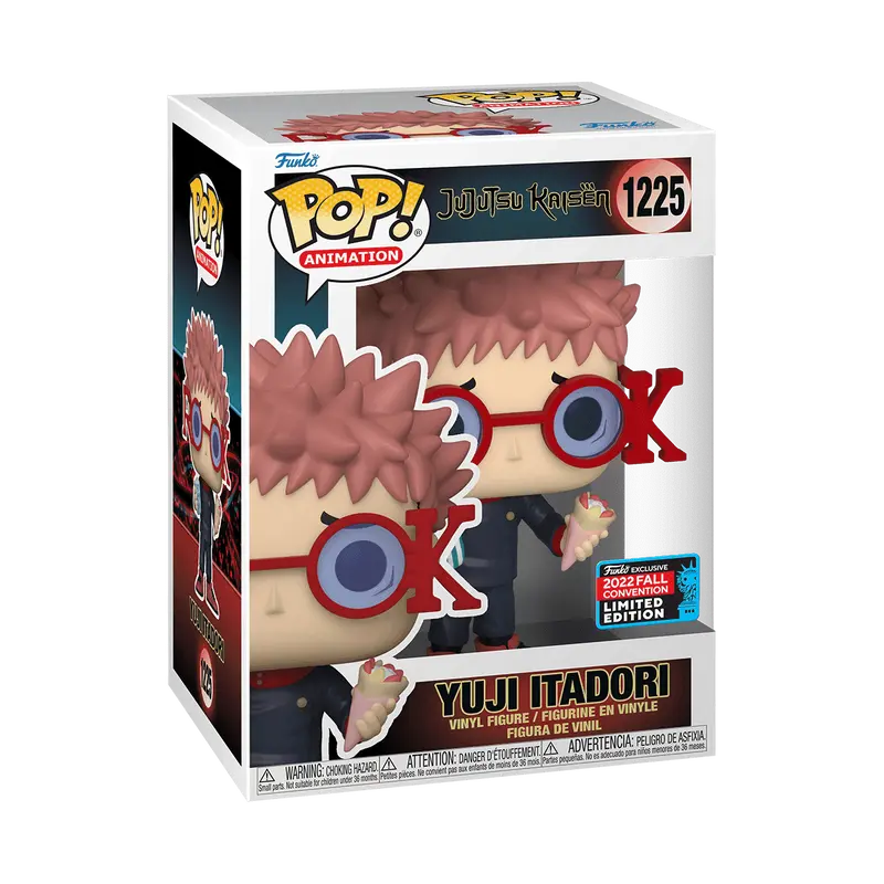 Funko Pop! Jujutsu Kaisen - Yuji Itadori with Glasses #1225 Exclusive (Sticker may vary) Collectible Pop Vinyl Figure