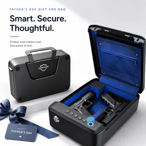 Father’s Day Gift for Dad - ONNAIS Portable Smart Biometric Safe - Fingerprint Lock, Digital Lock, USB-C Rechargeable - Quick Access Security Storage for Car, Home