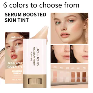 Lakerain 6 Color Rotating Moisturizing Essence Stick, Beauty Balm Serum Boosted Skin Tint, Foundation Stick, Tinted Moisturizer for Face, Hydrating Buildable Coverage, Full Coverage Foundation, Concealer Stick for Foundation Makeup