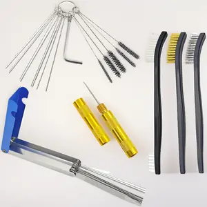 Carburetor Cleaning Kit – Stainless Steel 13 Clean Line Set, 9 Cleaning Needles, 6 Nylon Brushes, Throttle Wrench, Pointed Pick & 3 Dual-Head Brushes for Lawnmower Motorcycle Chainsaw Spray Gun