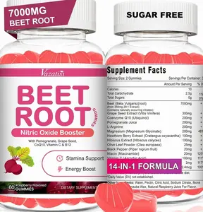 Beet Root Gummies 7000MG – Nitric Oxide Beetroot Gummies with Coq 10, Grape Seed, Pomegranate for Circulation & Energy Support – Vegan, Non-GMO, 120 Beet Chews