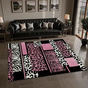 Velvet patterned printed leopard print rug, Animal Print Rug, suitable for multiple scenes, with multiple sizes available, soft and non-shedding