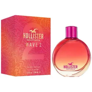 Hollister WAVE 2 Women's Eau de Parfum (EDP) - Coconut-Flavored, Citrus, Lily, Perfumed Spray-Based Fragrance, 3.3/3.4 oz, New In Box, Citrus Women's Fragrance, Coconut-Flavored Women's Fragrance