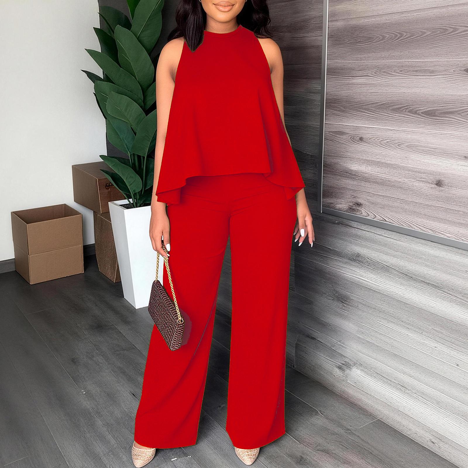 Women's New Spring-Summer Set: Lightweight Flowy Halter Two-Piece with High-Waisted Wide Leg Pants – Comfortable, Stylish, and Perfect for Every Casual to Dressy Occasion This Season Women's New Spring-Summer Set: Lightweight Flowy Halter Two-Piece with High-Waisted Wide Leg Pants – Comfortable, Stylish, and Perfect for Every Casual to Dressy Occasion This Season